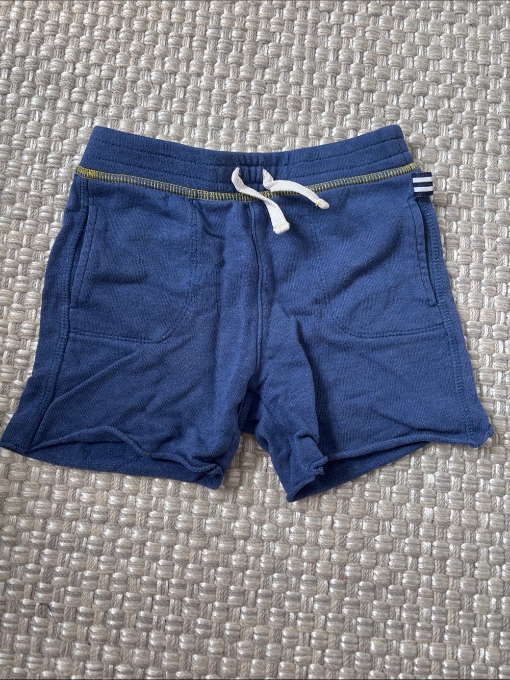 Splendid Navy Blue Drawstring Kids Shorts with White Tie